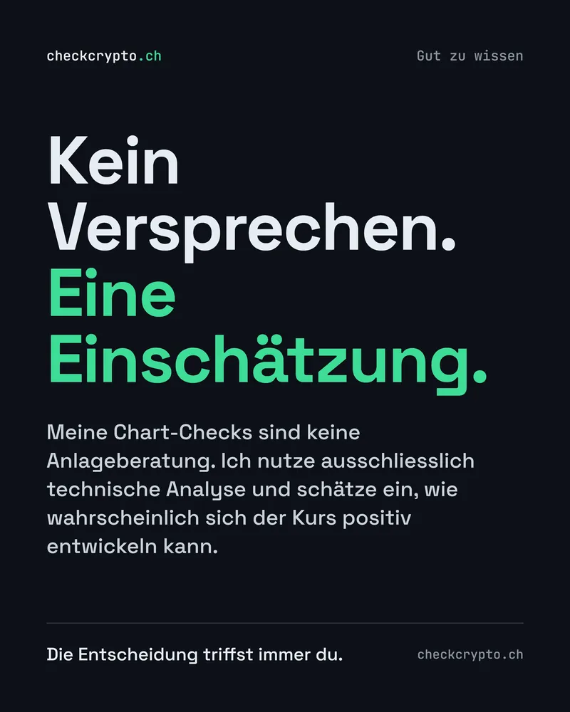 Kein Versprechen. Eine Einschätzung. Instagram-Folie «Kein Versprechen. Eine Einschätzung.» zum Hinweis keine Anlageberatung