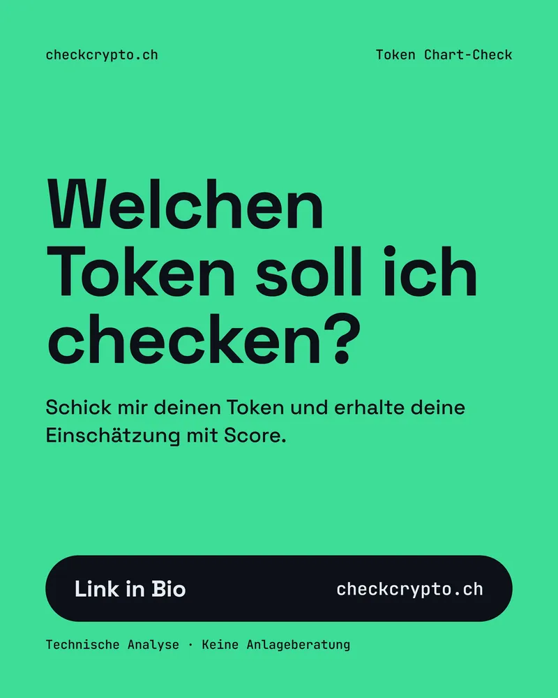 Welchen Token soll ich checken? Instagram-Folie «Welchen Token soll ich checken?» mit Aufruf zur Anfrage